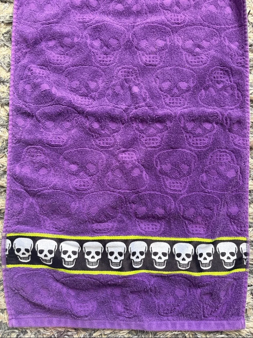 Betsey Johnson 100% Cotton Skull Towel Set - Purple, Teal, Aqua, Gray